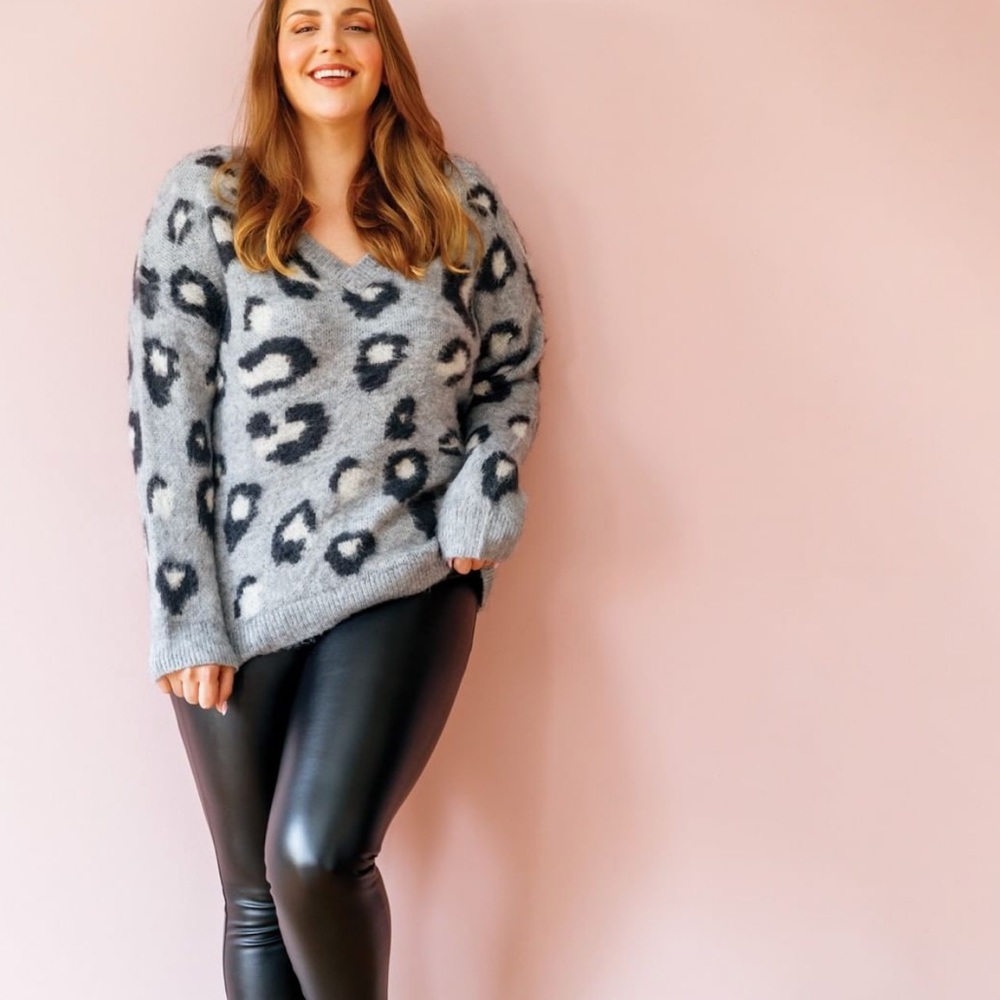 3X Leopard Print Tunic Sweater - Picture 1 of 5